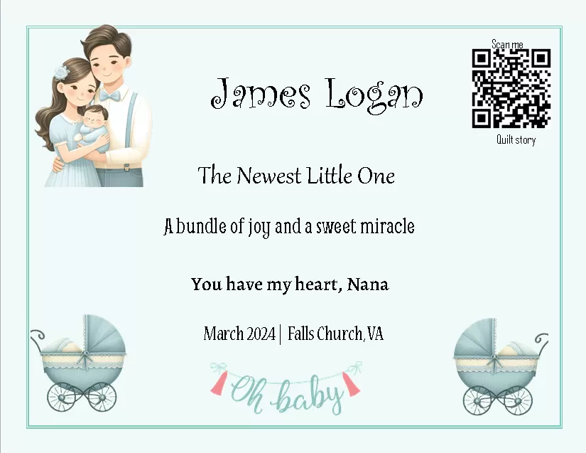 James logan quilt label James logan quilt label