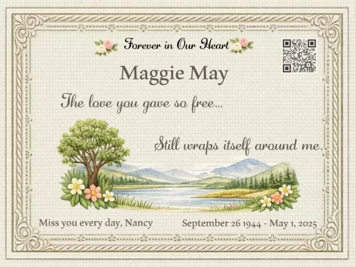 Personalized wedding quilt label for a daughter with a sentimental poem and scanable QR code Personalized wedding quilt label for a daughter with a sentimental poem and scanable QR code
