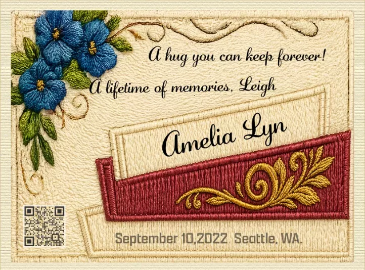 Modern quilt story label Modern quilt story label