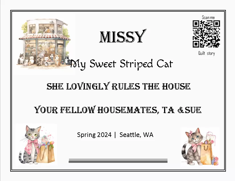 quilt label - Missy quilt label - Missy