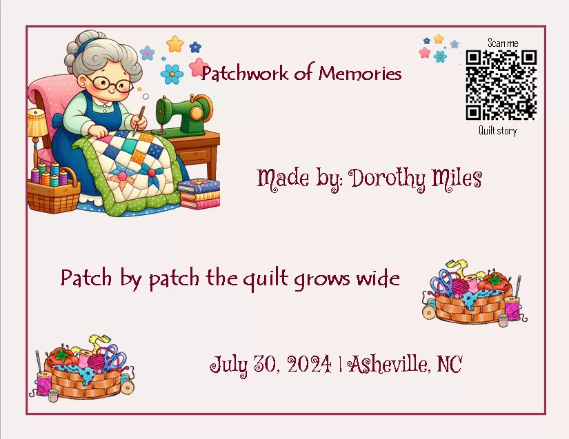Quilt label - patchwork of memories Quilt label - patchwork of memories